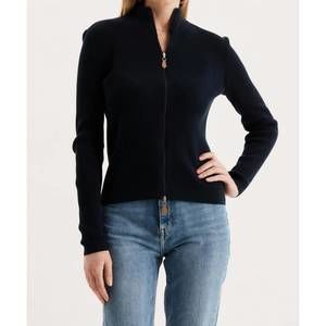 NEW TYLER BOE ribbed cardigan sweater in navy